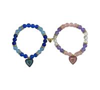 X-Institute Heart Designs Couple Bracelets Comfortable and Secure Fit Portable for Couples and Friend on Special Occasions Elastic Comfortable Wear