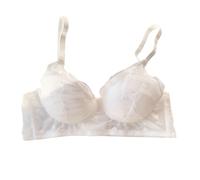 X-Institute Soutien-gorge push-up en maille pour femmes, adolescentes, filles - Coupe fine - Bordure en dentelle florale - Sous-vêtements de soutien respirants sans armatures - Soutien-gorge de sport