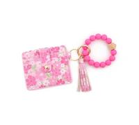 X-Institute Wristlet Keychain Wallet Credit Card Holder Keyring Thin Purse Bangle Tassels Key Rings for Women Girls Gift Wallet Wristlet for Women