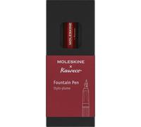 X Kaweco Stylo Plume En Plastique Abs Avec Plume Taille M Plaquée Or Pour Écrivains, Preneurs De Notes, Cartouche D'encre Bleue Incluse, Couleur Rouge