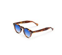 X-LAB Lunettes de soleil mod. Hokkaido, lunettes unisexes, 47mm (Tortue noire, Bleu dégradé)