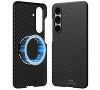 X-level Coque Compatibile avec Samsung S25 Plus, 0.35mm Ultra Mince Housse de Protection Anti-Rayures Mag-Safe Intégré Fibre Carbone Texture Slim Hard Cover Etui pour Samsung S25 Plus - Noir
