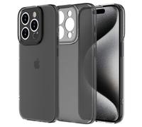 X-level Coque pour iPhone 15 Pro Max, Transparent [Protection Complète de L'appareil Photo] Ultra Mince Étui Anti - Rayures Matt Cover iPhone 15 Pro Max- Noir