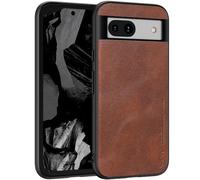 X-level Cover Google Pixel 8A, [Earl 3 Serie] Pelle Cuoio Antigraffio Con Guscio Interno Rigido per PC e Custodia Protettiva Antiurto in Silicone TPU per Paraurti per Google Pixel 8A - Marron