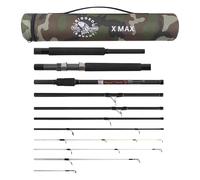 X Max C-P Carp, Predator Fishing Rod. Unique, Super Compact, Multi-Function Rod. 1 Rod 9 Combinations. 3 Lengths 9’ 270cm, 8’ 245cm, 7’ 3” 230cm, 4 cast Weights
