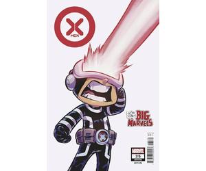 X-Men #35 Volume 6 Big Marvels Variant Cover by Skottie Young with Rated Comics Acrylic Backer