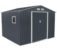 X-METAL Abri de Jardin métal 7,06m² Anthracite + kit d'ancrage | Abri de Jardin en Métal | Fenêtre latérale | Abri à Outils Abri de Rangement Extérieur | Hauteur Faitage: 212 cm