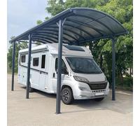 X-METAL Carport Aluminium 22,83m² pour Camping Car | Structure Anthracite Résistante aux Intempéries avec Polycarbonate 6mm | Hauteur Généreuse, Gouttières Intégrées et Kit de Fixation