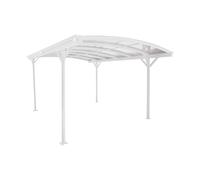 X-METAL Carport Autoportant en Aluminium Blanc et Polycarbonate 6mm 13m² | Protection Véhicule avec Kit d'ancrage | 4 Poteaux Robustes, Gouttières, Anti-UV