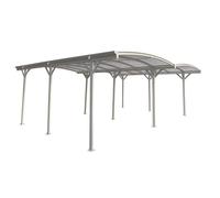 X-METAL Carport Double en Aluminium Blanc et Polycarbonate 6mm 30,30m² | Protection Véhicule Anti-UV avec Kit d'ancrage | Structure Robuste 9 Poteaux, Gouttières Incluses, Garantie 15 Ans