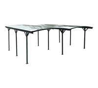X-METAL Carport Double en Aluminium et Polycarbonate 6mm 30,3m² | Protection Véhicules Anti-UV, Anthracite | Design Moderne avec Kit d'ancrage Inclus et Gouttières