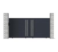X-Metal Portail Coulissant Aluminium 392x173cm Anthracite | Sécurisation Propriété | Lames Robustes | Accessoires Inclus | Design Élégant | Montage Facile | Résistant Intempéries