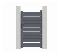 X-Metal Portillon Battant Ajouré en Aluminium Anthracite 100x176 cm | Résistant au Vent et Intempéries | Design Brise-Vue avec Serrure et Accessoires Inclus