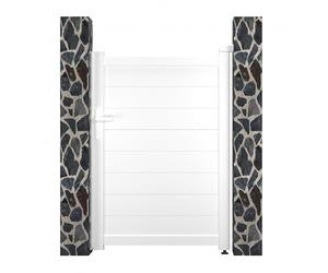 X-Metal Portillon Battant Plein Aluminium 100x142 cm | Blanc | Serrure et Accessoires Inclus | Résistant aux Intempéries | Montage Facile | Écologique et Léger