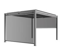 X-Metal Store Latéral Rétractable en Aluminium, PVC et Polyester Gris Clair 270x218 cm pour Pergola Bioclimatique, 14 kg