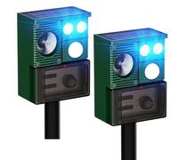 X-PEST Répulsif solaire à ultrasons, répulsif pour chat extérieur avec recharge USB, étanche, à ultrasons, anti-cerfs, chiens, écureuils, cerfs, ratons laveurs, mouffettes, lapins
