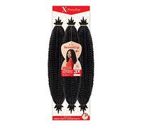 X-pression Braid Outre Lot de 3 tresses à crochet X-PPression Twisted Up Springy Afro Twist 61 cm (1 paquet, 2T1B/27)
