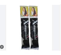 X-pression Lot de 2 extensions de cheveux synthétiques Ultra Braid #1, noir, env. 210 cm