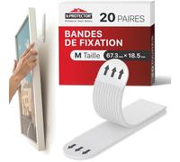 X-Protector Languettes Accroche Tableau - 20 paires Attache Sans Percage