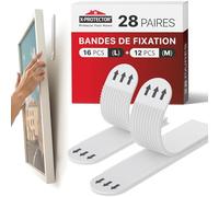 X-Protector Languettes Accroche Tableau - 28 paires Attache Sans Percage