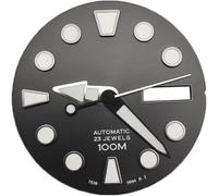 X psblty Cadran de montre double calendrier de 28,5 mm avec aiguilles lumineuses vertes - Pièces de rechange de précision pour mouvements automatiques NH35 NH36