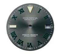 X psblty Cadran lumineux bleu glacier de 28,5 mm avec chiffres romains verts, performance fiable, compatible avec le mouvement NH35/NH36, 1, One Size