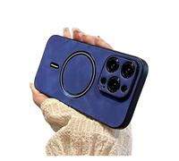 X psblty Coque De Téléphone À Cortex Magnétique De Chargement sans Fil De Luxe, Compatible avec IPhone 11 12 13 14 15 16 Pro Max Plus X XS XR Magsafe Bumper Cover(Blue,15)