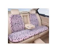 X psblty Coussins Siège Voiture Peluche Coussin De Voiture Chaud d'hiver, Housse Siège Épaisse en Fausse Fourrure Lapin, Protection Avant Et Arrière, Motif Léopard(1 Back Seat Pink)