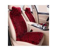 X psblty Coussins Siège Voiture Peluche Coussin De Voiture Chaud d'hiver, Housse Siège Épaisse en Fausse Fourrure Lapin, Protection Avant Et Arrière, Motif Léopard(2 Front Dark Red)