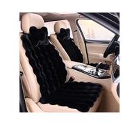 X psblty Coussins Siège Voiture Peluche Ensemble De Housses Siège Voiture en Fausse Fourrure, Coussin Universel, Artificiel, Chaud pour l'hiver(Black)