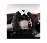 X psblty Coussins Siège Voiture Peluche Housse Siège en Peluche d'hiver avec Nœud Papillon, Protection Intérieure Automobile pour Femmes, Coussin Chaud pour Volant, Oreiller Voiture(O Shape-C)