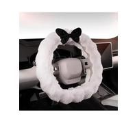 X psblty Coussins Siège Voiture Peluche Housse Siège en Peluche d'hiver avec Nœud Papillon, Protection Intérieure Automobile pour Femmes, Coussin Chaud pour Volant, Oreiller Voiture(D Shape -A)