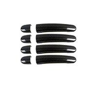 X PSBLTY Garniture chromée pour poignée Pour Bora A4 1999-2005 Couvre Poignée De Porte Anti-Rayures Autocollant Bol De Porte(Non-porous carbon fiber pattern)