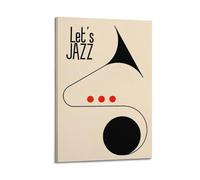 X psblty Impression sur toile vintage Let's Jazz Music pour salon, chambre à coucher, dortoir, 30 x 45 cm, style cadre
