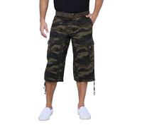 X Ray Men's Belted Long Cargo Shorts for Men, Below Knee Length Mens Cargo Shorts, 3/4 Pants (Big and Tall Shorts for Men) Olive Camo 28