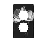 X-Ray of Two Flowers Outlet Cover Light Switch Cover Decorative 1 Gang Wall Plate for Kitchen Room Bathroom Size 7x11.4cm