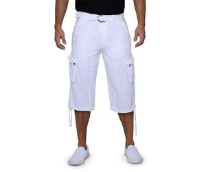 X Ray Short Cargo Tactique avec Ceinture pour Homme - Entrejambe de 45,7 cm - Longueur sous Le Genou - Multi Poches - Pantacourt 3/4, Blanc, 50 FR