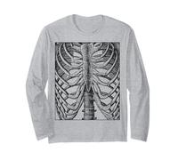 X-Ray Squelette en Cage côtelée Anatomie Halloween Costume Manche Longue