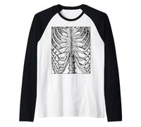 X-Ray Squelette en Cage côtelée Anatomie Halloween Costume Manche Raglan