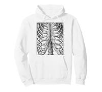 X-Ray Squelette en Cage côtelée Anatomie Halloween Costume Sweat à Capuche
