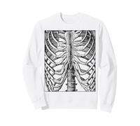 X-Ray Squelette en Cage côtelée Anatomie Halloween Costume Sweatshirt
