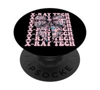 X-Ray Tech Radiologiste Radiologiste Rad Tech Girl Coquette Bow PopSockets PopGrip Adhésif