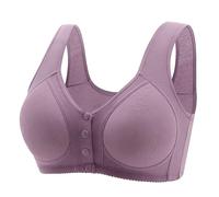 X Reif Soutien-gorge sexy en dentelle avec boutonnière sur le devant, bonnets gainants, bandoulière réglable, grande taille haut femme dentelle, lilas, M