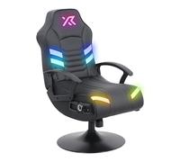 X-Rocker Aries RGB 2.1 Chaise console de jeu audio stéréo - Neo Motion Sync lumières LED contrôlées par application de synchronisation, son immersif, pliable, en similicuir facile à nettoyer pour