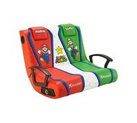 X Rocker Chaise de jeu officielle Nintendo Super Mario avec son 2.1, siège à bascule double VS 2 places avec accoudoirs en simili cuir