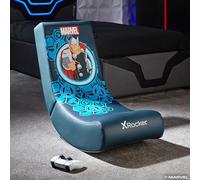 X-Rocker Marvel Thor Chaise de jeu vidéo à bascule pour juniors, siège à bascule pliable sous licence officielle Marvel, chaise de jeu en cuir synthétique pour enfants - Édition Thor Noir