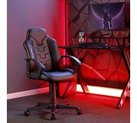 X-Rocker Saturn Chaise de bureau ergonomique avec accoudoir pivotant pour ordinateur avec support de dossier, hauteur réglable, chaise confortable pour jeunes adultes et adolescents noir/or