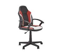 X-Rocker Saturn Chaise de Jeu à Dossier Moyen à roulettes pour Junior et Adolescent, Chaise pivotante compacte et Confortable en PC Noir/Rouge/Blanc
