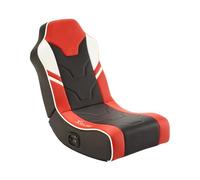 X Rocker Shadow Gaming Chair for Kids and Juniors, 2.0 Audio Floor Rocker, Low Folding Rocking Seat with 2 Stereo Sound Speakers, Padded Foam Gaming Seat for Children for Xbox, PS4, PS5, Switch - Red