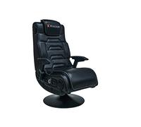 X-Rocker Siège Gaming Pro 4.1 - Fauteuil sur Pied Connexion sans Fil Bluetooth Audio 4.1 système de Vibration avec accoudoirs Simili Cuir - Noir